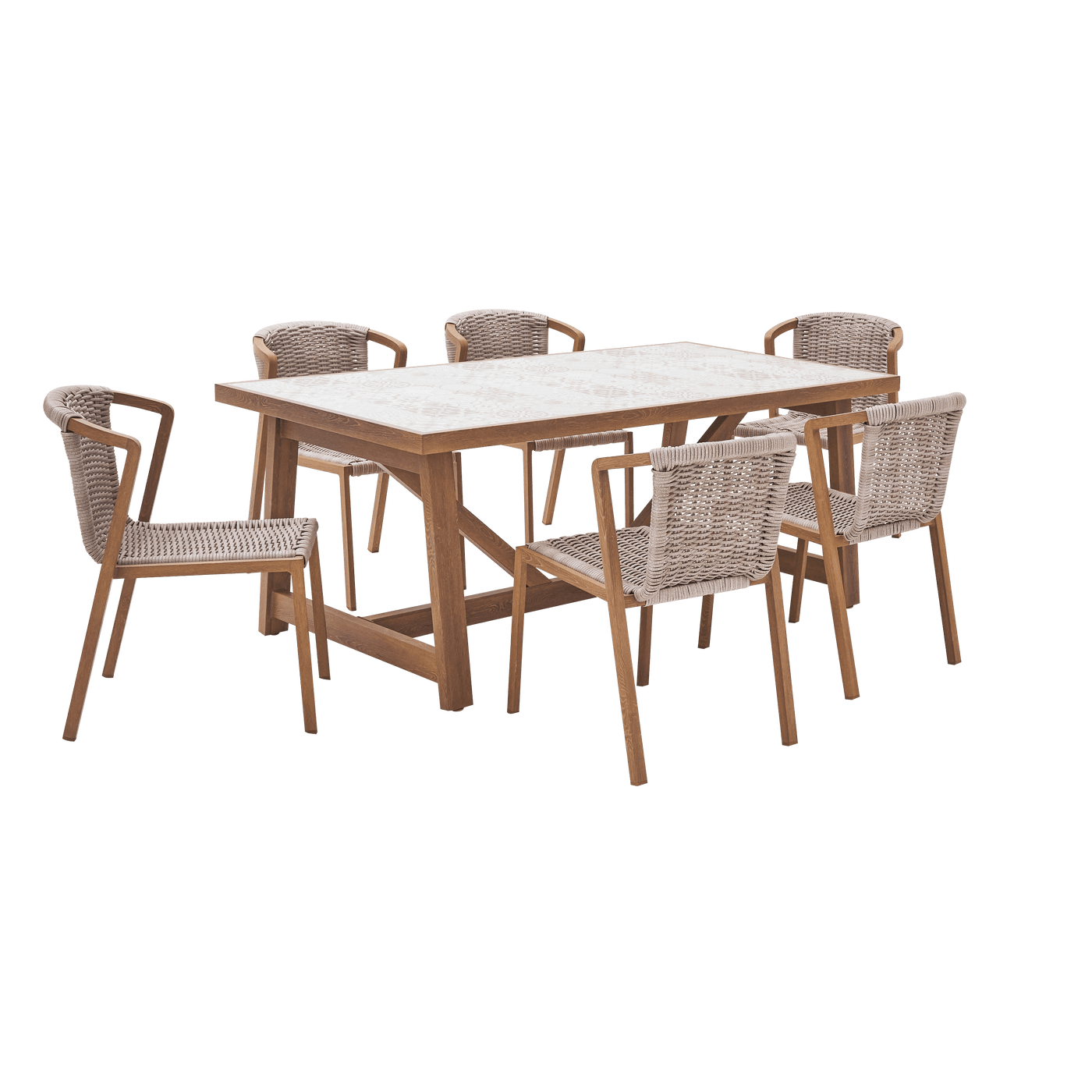 Bricocenter GAIA CHAIR ALUMINUM WOOD EFFECT AND SYNTHETIC WICKER NATERIAL