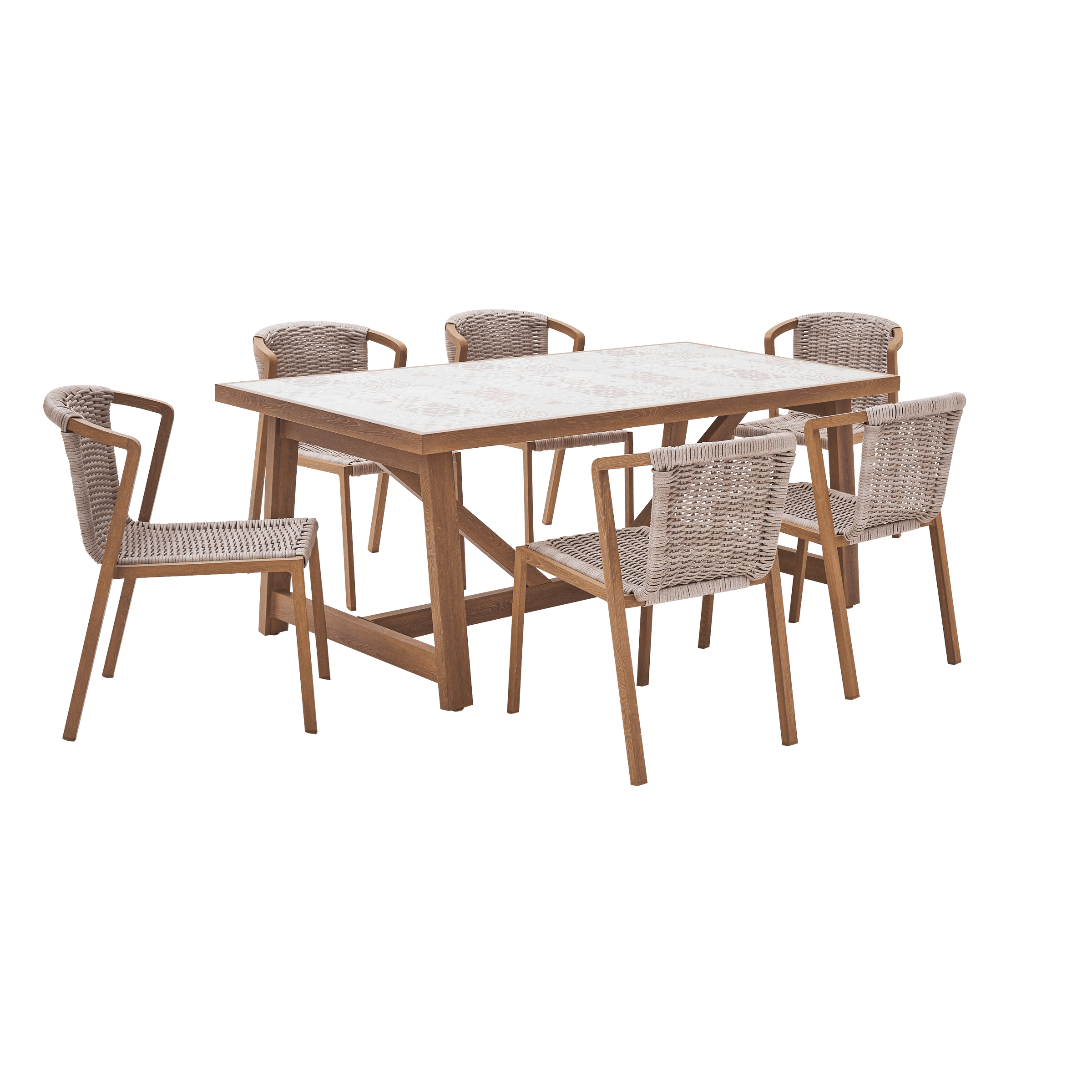 Bricocenter GAIA CHAIR ALUMINUM WOOD EFFECT AND SYNTHETIC WICKER NATERIAL
