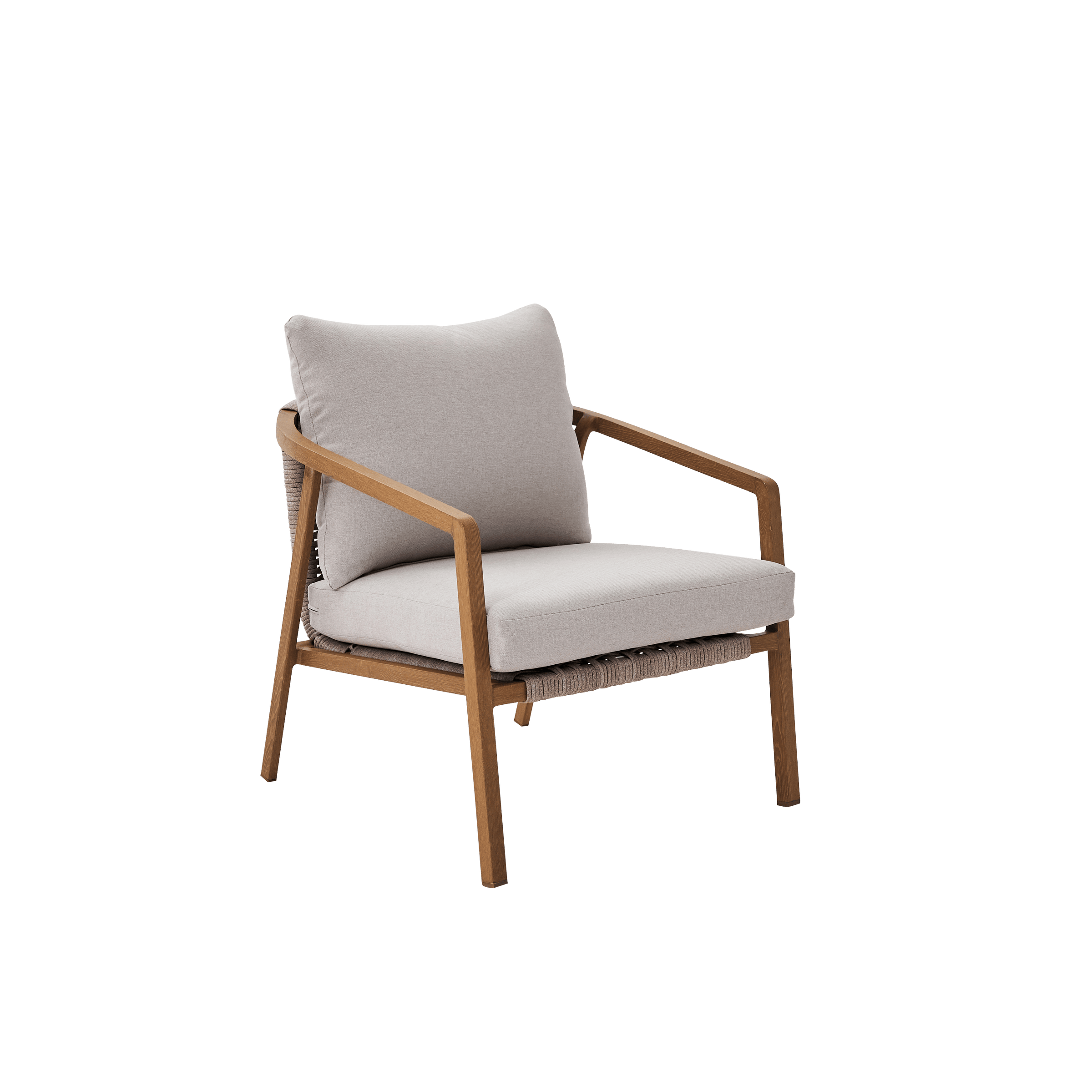 Bricocenter COFFEE SET GAIA 4 SEATER NATERIAL ALUMINUM WOOD EFFECT AND SYNTHETIC WICKER