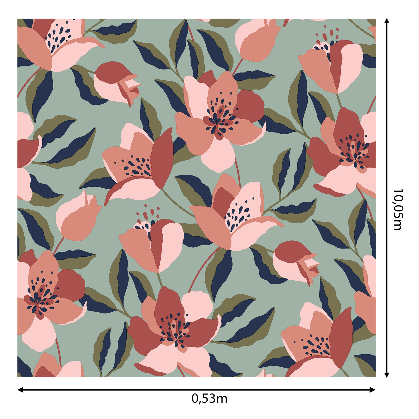 Bricocenter PINK LEAVES WALLPAPER 53CMX10.5MT