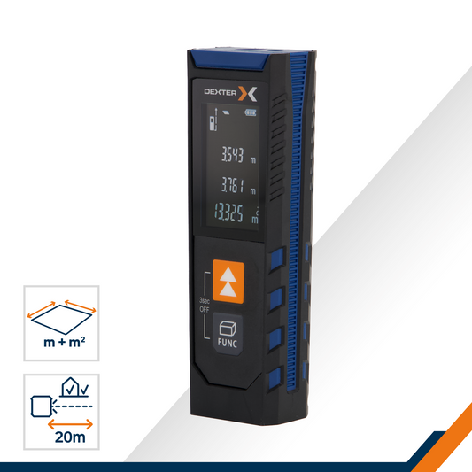 LASER DISTANCE DEXTER 20M 2 AAA BATTERIES