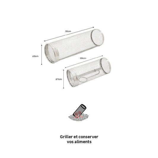 Set of two stainless steel grill baskets