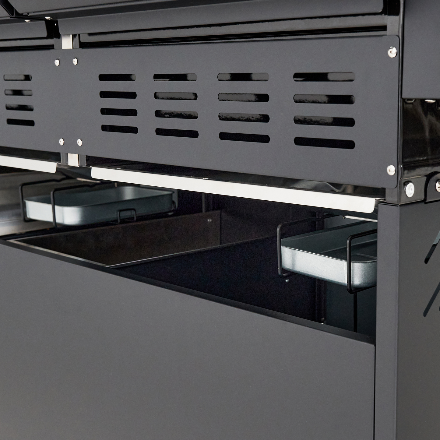 PREMIUM UPSILON NATERIAL GAS BBQ 6+2 BURNERS STEEL BLACK SERIES