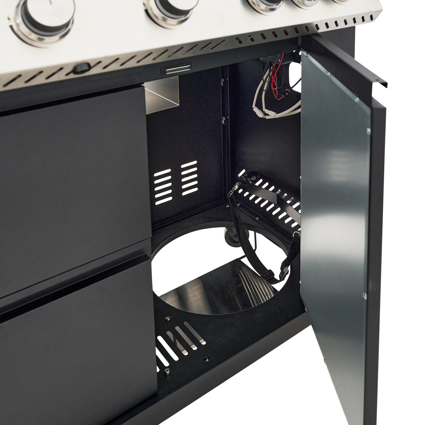 PREMIUM UPSILON NATERIAL GAS BBQ 6+2 BURNERS STEEL BLACK SERIES