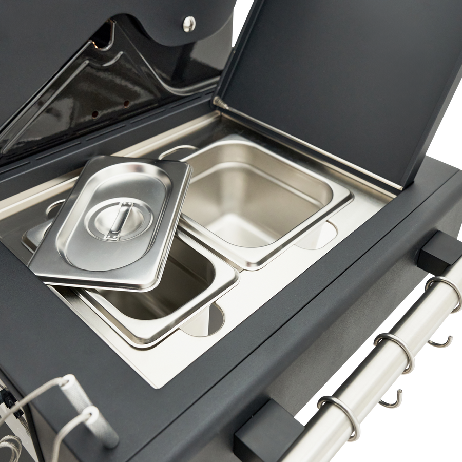 PREMIUM UPSILON NATERIAL GAS BBQ 6+2 BURNERS STEEL BLACK SERIES