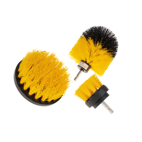 Dexter set of drill-mounted brushes for cleaning polypropylene filaments, 50/85/100 mm, 3-piece set