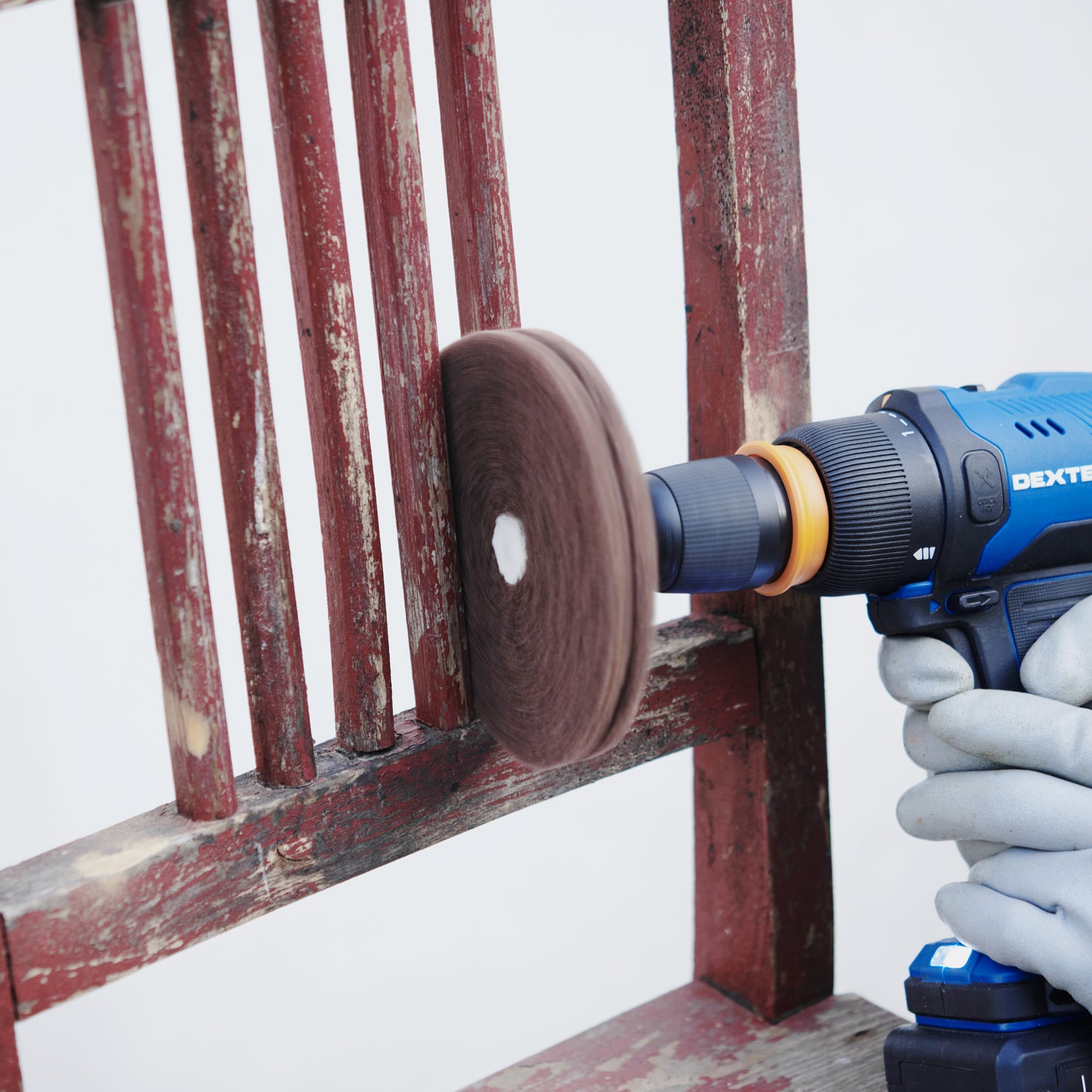 DEXTER DRILL CIRCULAR BRUSH FOR FINE PAINT STRIPPING ABRASIVE FOAM G80 127 MM