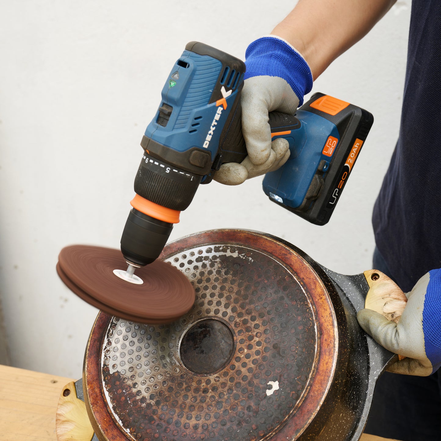 DEXTER DRILL CIRCULAR BRUSH FOR FINE PAINT STRIPPING ABRASIVE FOAM G80 127 MM