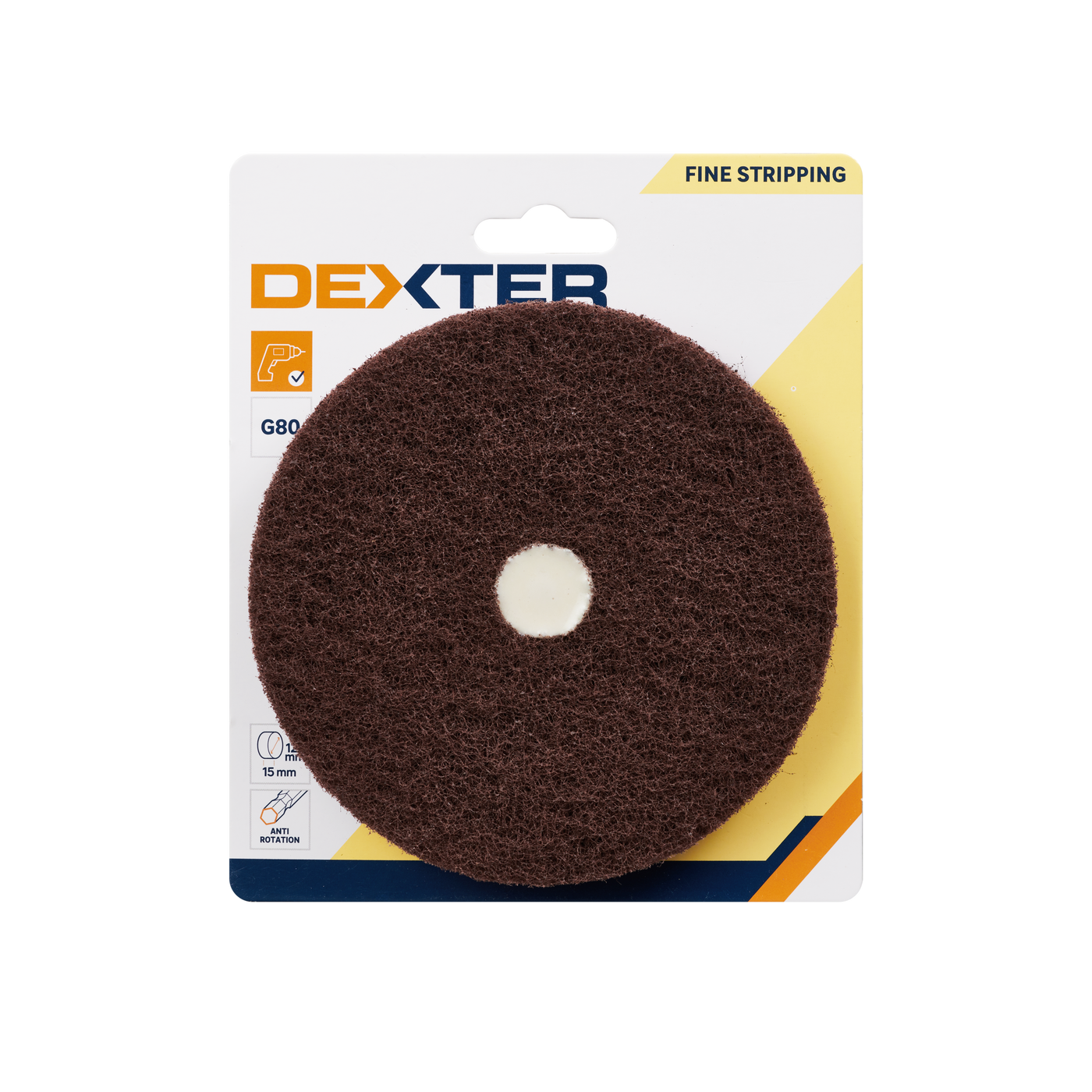 DEXTER DRILL CIRCULAR BRUSH FOR FINE PAINT STRIPPING ABRASIVE FOAM G80 127 MM