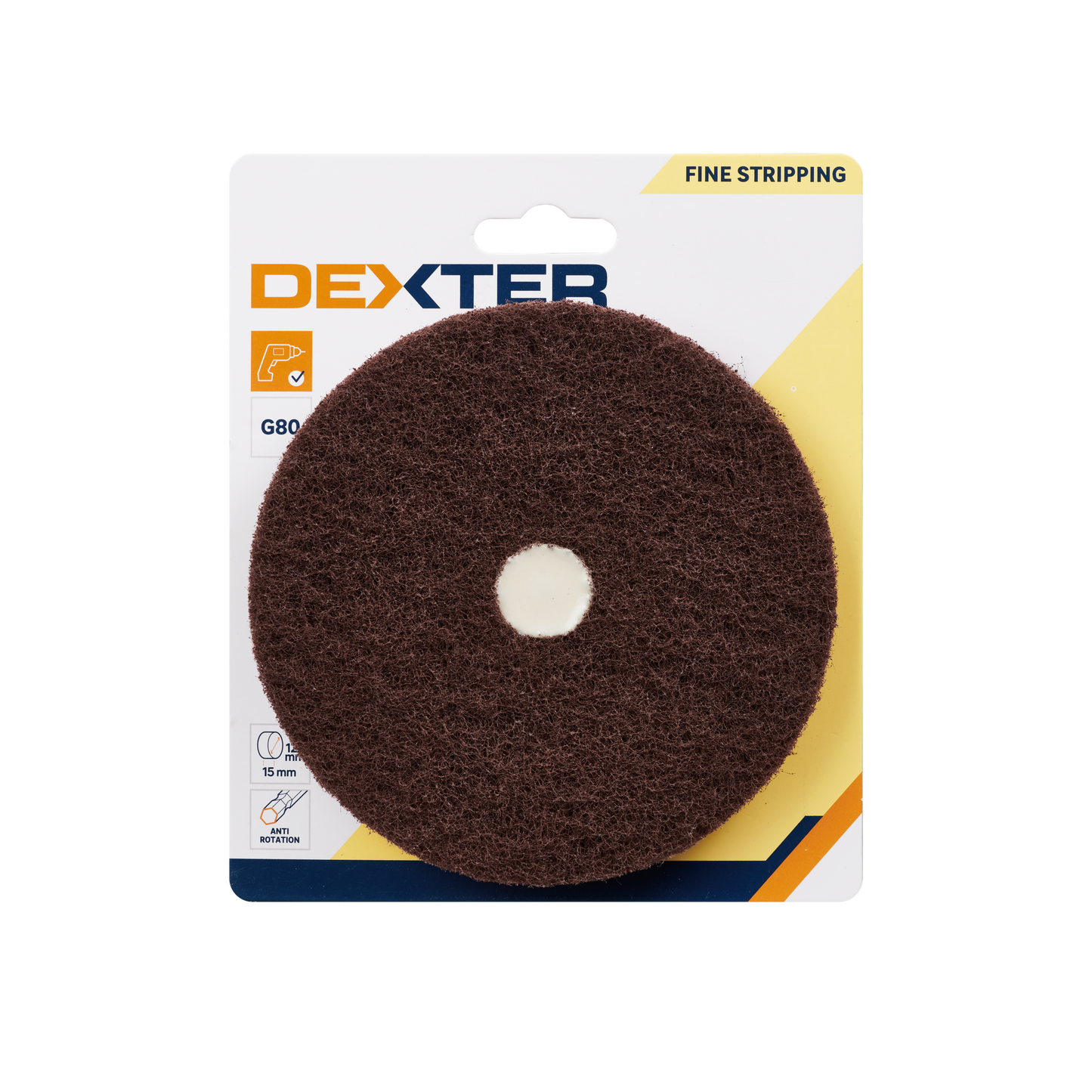 DEXTER DRILL CIRCULAR BRUSH FOR FINE PAINT STRIPPING ABRASIVE FOAM G80 127 MM