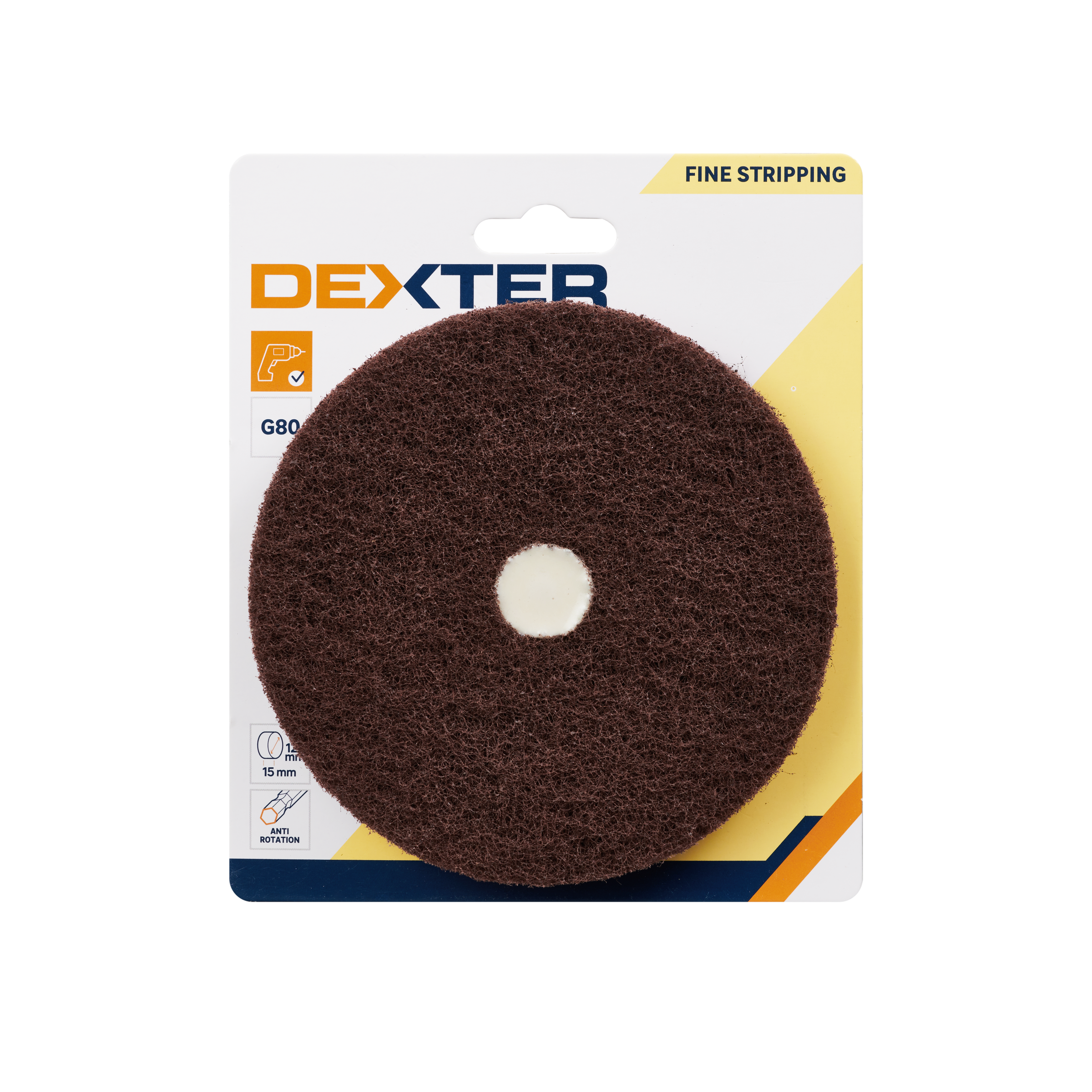DEXTER DRILL CIRCULAR BRUSH FOR FINE PAINT STRIPPING ABRASIVE FOAM G80 127 MM