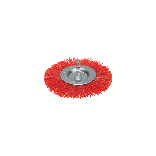 DEXTER DRILL WIRE WHEEL BRUSH FOR FINE DUSTING RED NYLON BRISTLES 10
