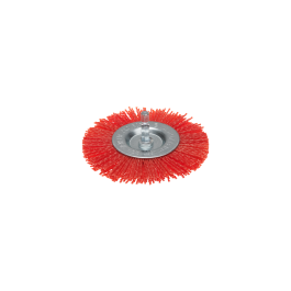 DEXTER DRILL WIRE WHEEL BRUSH FOR FINE DUSTING RED NYLON BRISTLES 10