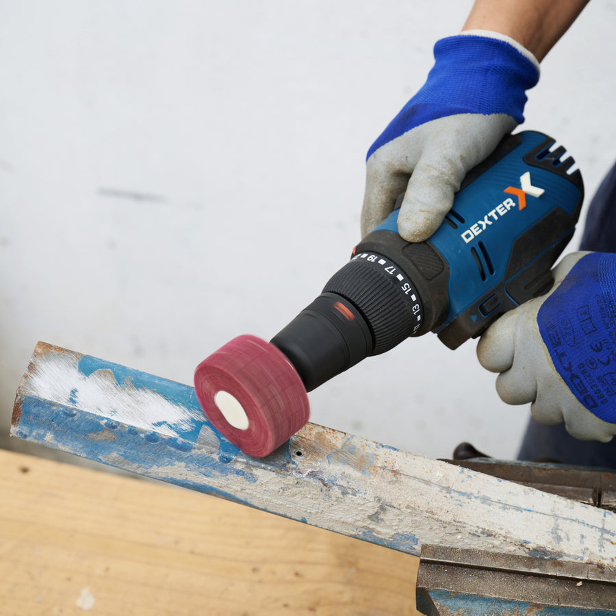 DEXTER DRILL CIRCULAR BRUSH FOR FINE PAINT STRIPPING MIXED ABRASIVE FLAP G80 60MM