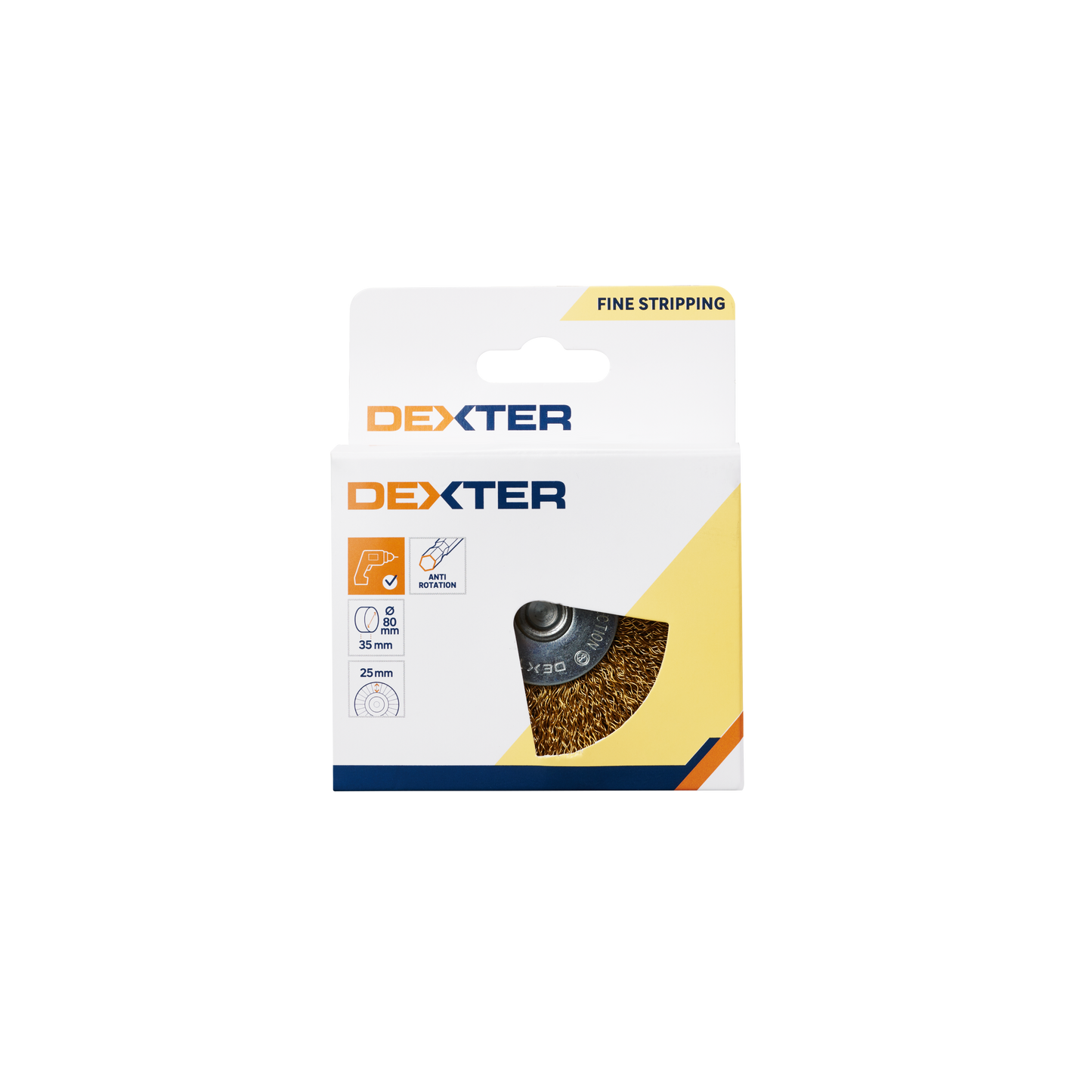 DEXTER DRILL CIRCULAR WIRE BRUSH FOR FINE DUSTING CRIMPED BRASS WIRES 80