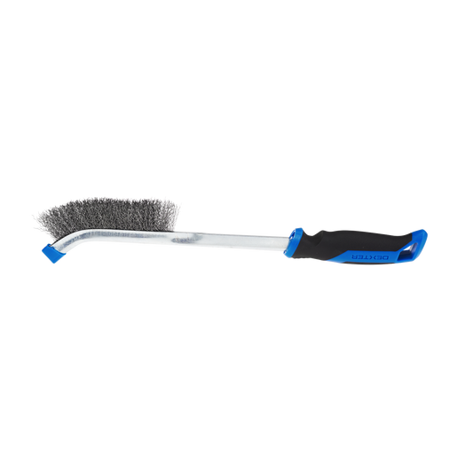Dexter manual brush for medium-duty dusting, with plastic handle and steel bristles, 390 mm