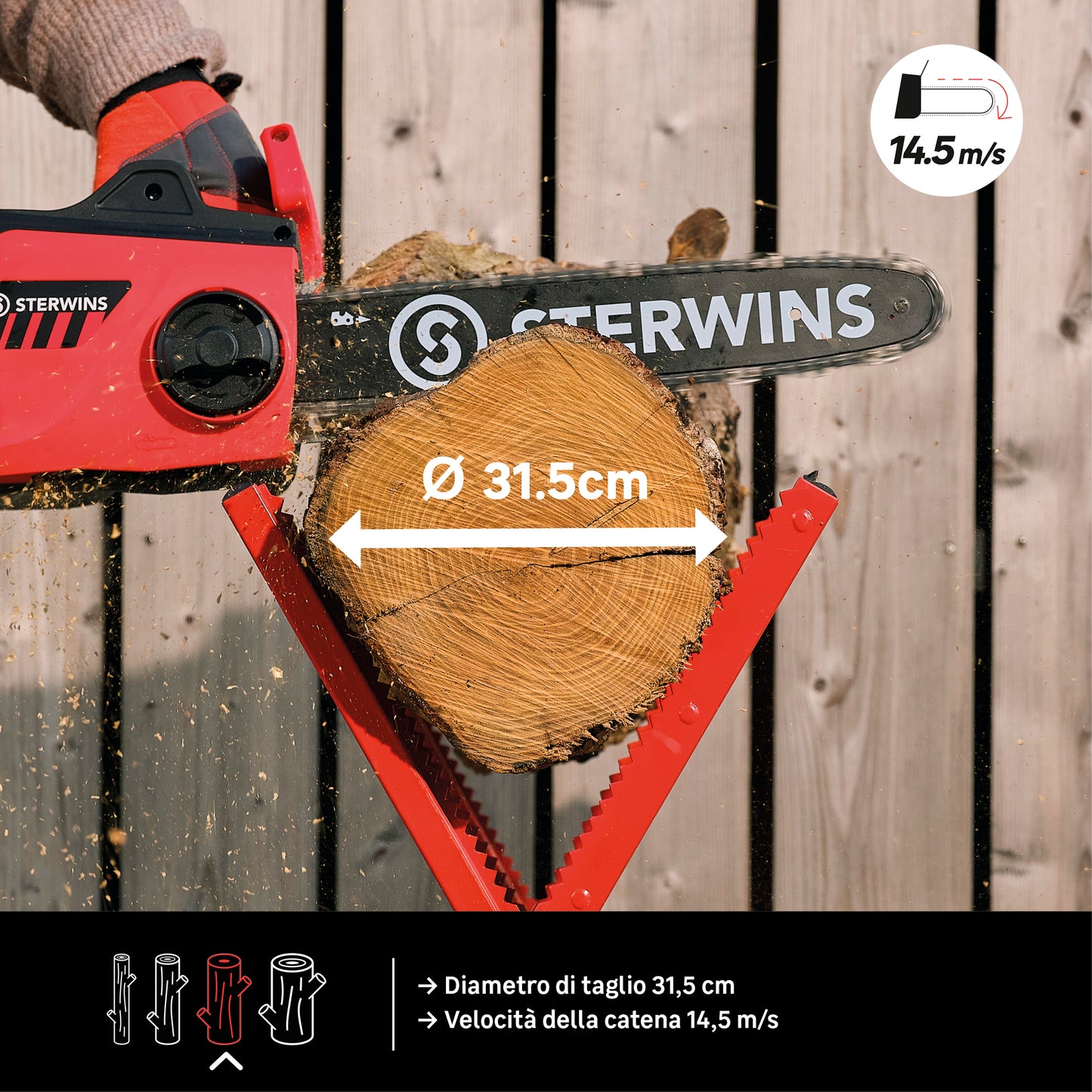 STERWINS 2000W ELECTRIC CHAINSAW 35CM BAR