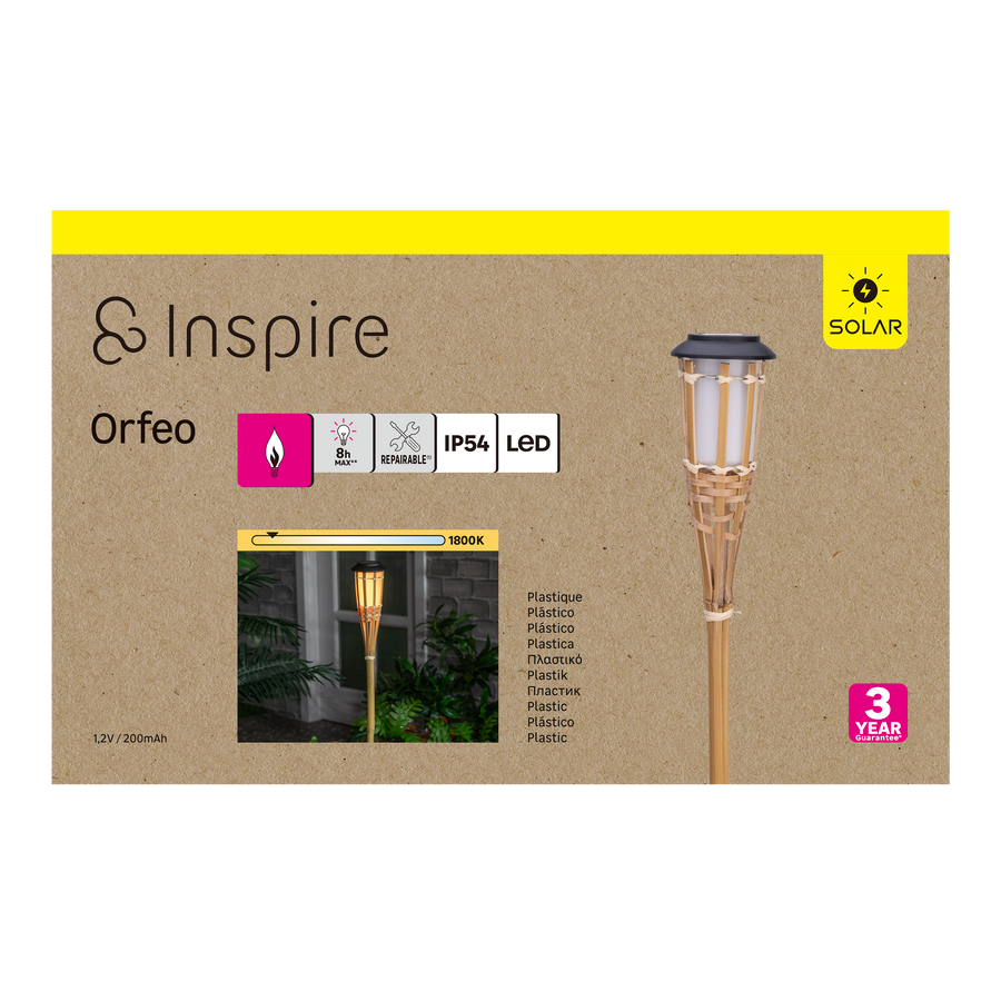 SOLAR STREETLIGHT ORPHEUS BAMBOO 60CM IP44