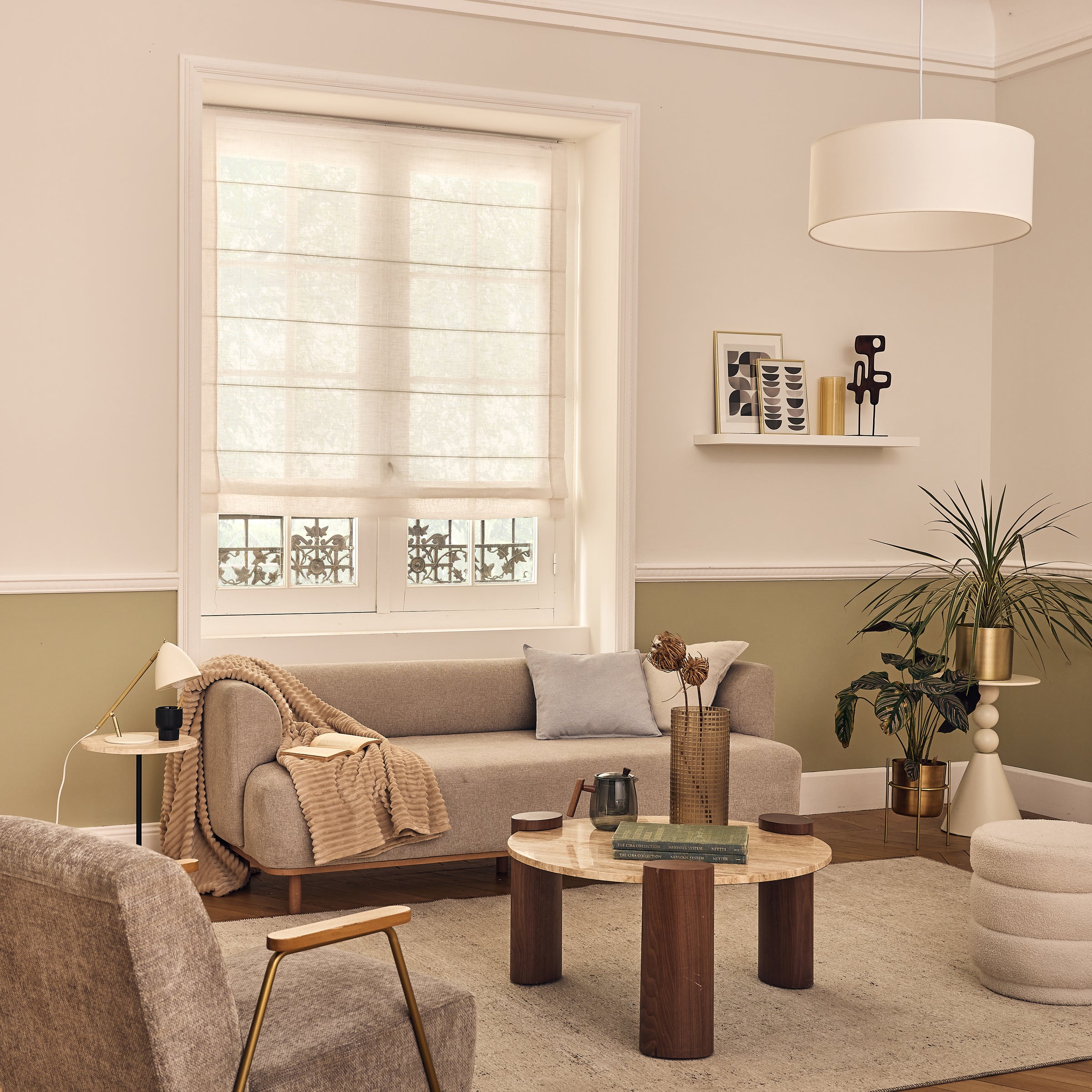 Teo pleat Roman blind, white, 60x175 cm