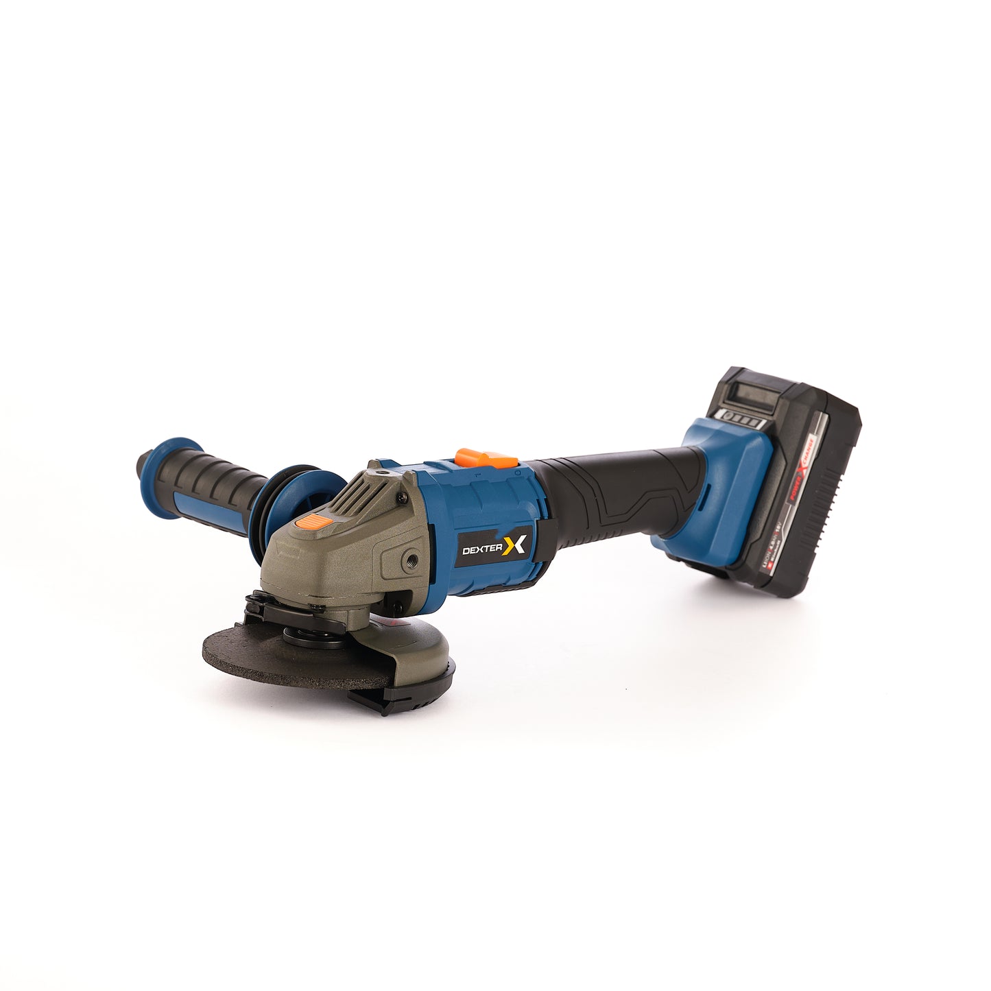 DEXTER 18V ANGLE GRINDER, 125MM, 1 4AH BATTERY AND CHARGER