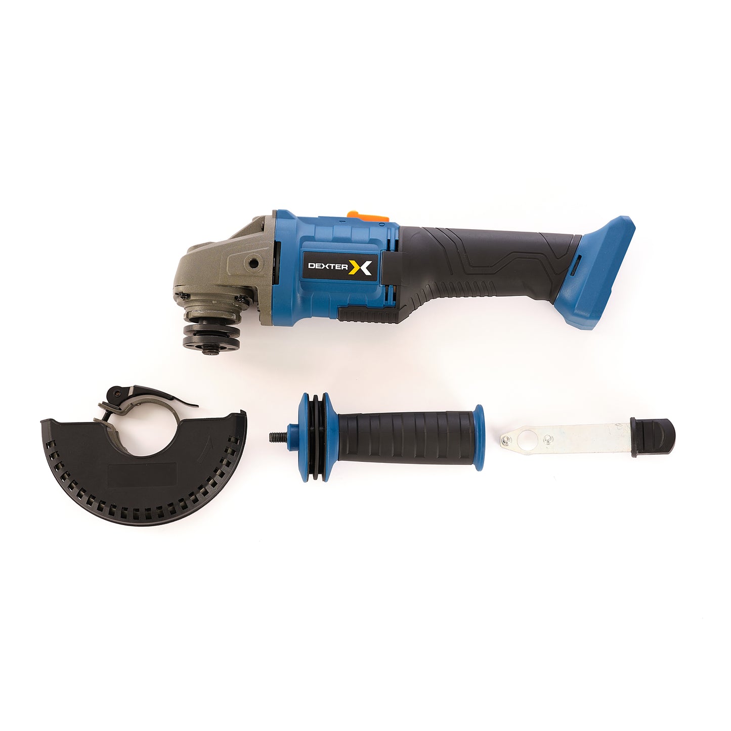 DEXTER 18V ANGLE GRINDER, 125MM, 1 4AH BATTERY AND CHARGER