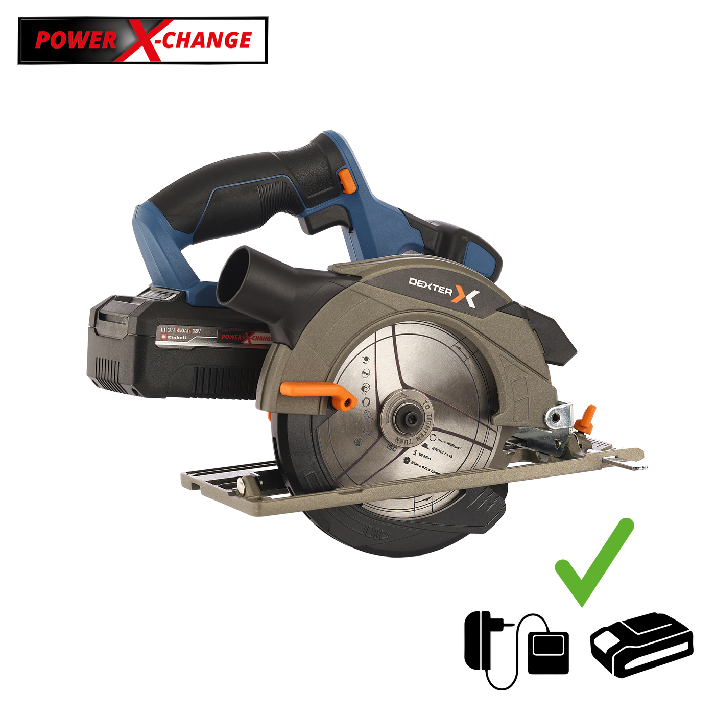 DEXTER 18V CIRCULAR SAW, 1 4AH BATTERY AND CHARGER