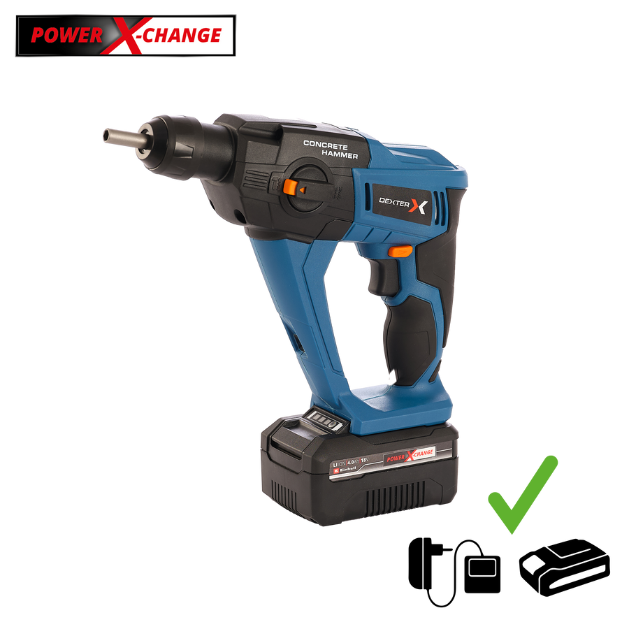 DEXTER 18V DEMOLITION HAMMER, 1 4AH BATTERY AND CHARGER