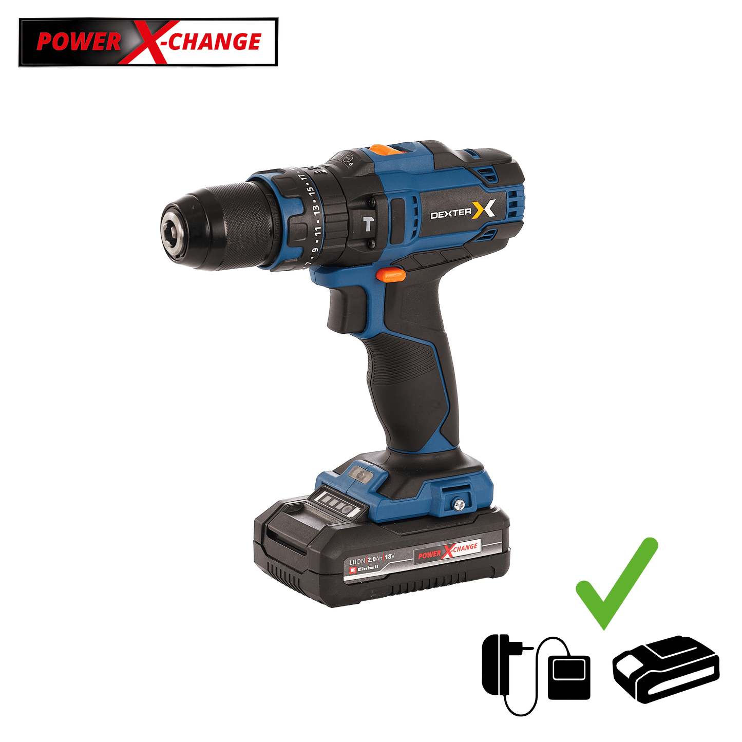 DEXTER 18V IMPACT DRILL DRIVER, 1 2.5AH BATTERY AND CHARGER