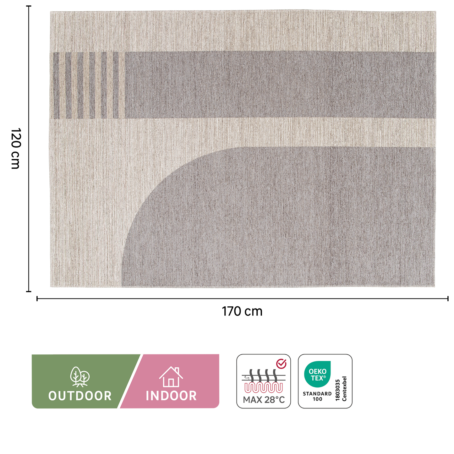 URBANE MOON OUTDOOR RUG 120X170CM