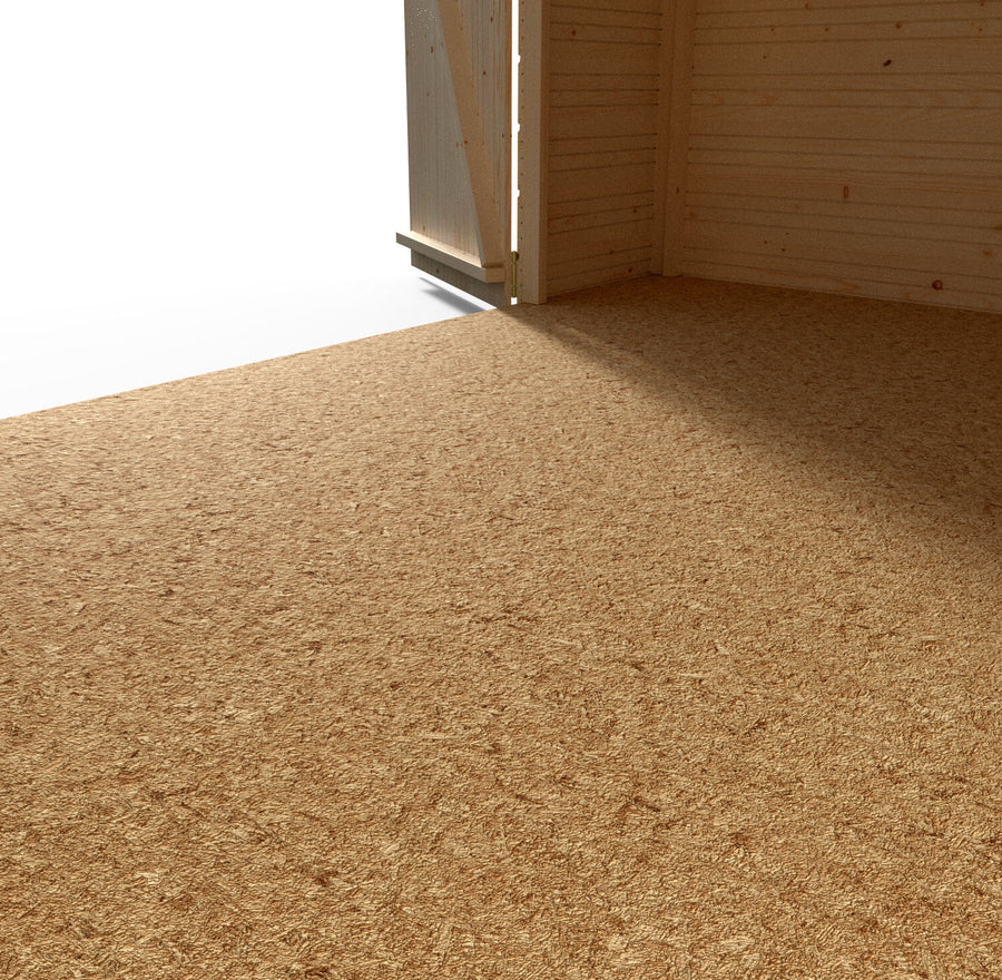 Casetta a panneli in legno durmitor 12 mm l.227,7 x p.202,4cm c/p naterial con pavimento