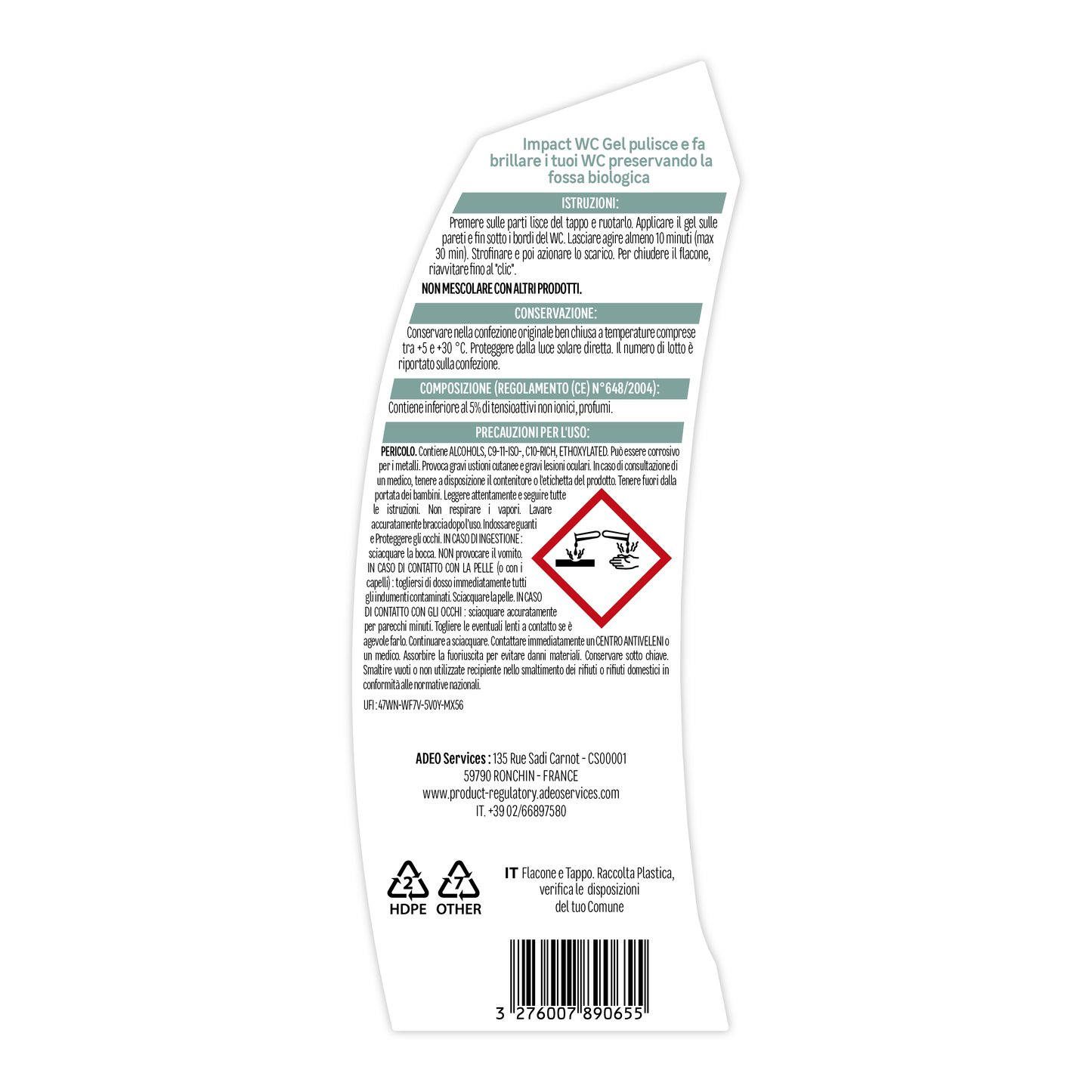 DESCALING TOILET GEL 750 ML IMPACT