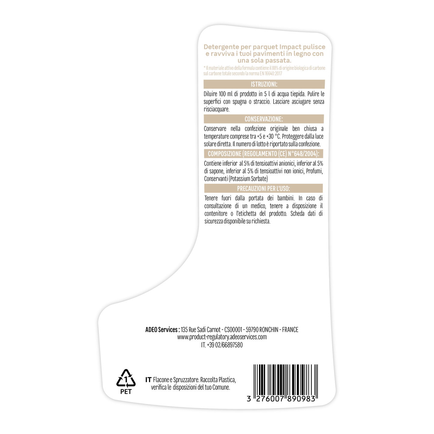 NATURAL PARQUET AND LAMINATE CLEANER 1 LT. IMPACT