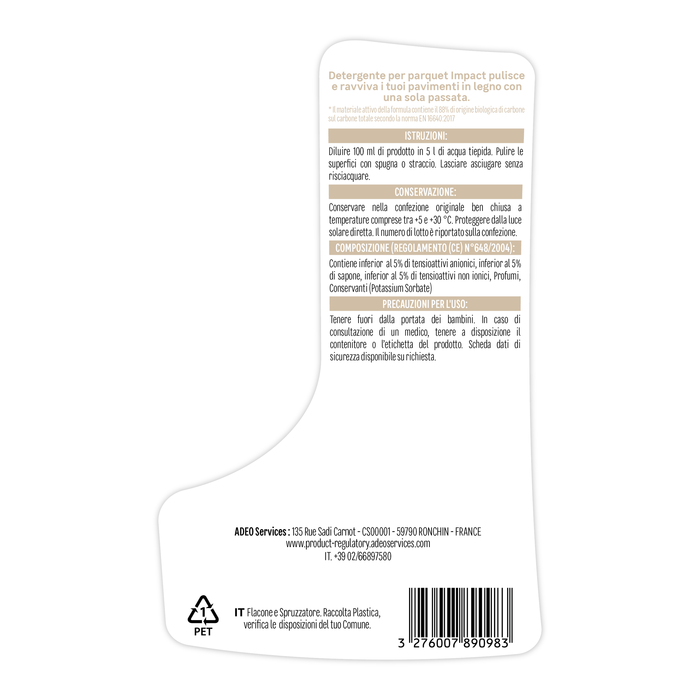 NATURAL PARQUET AND LAMINATE CLEANER 1 LT. IMPACT