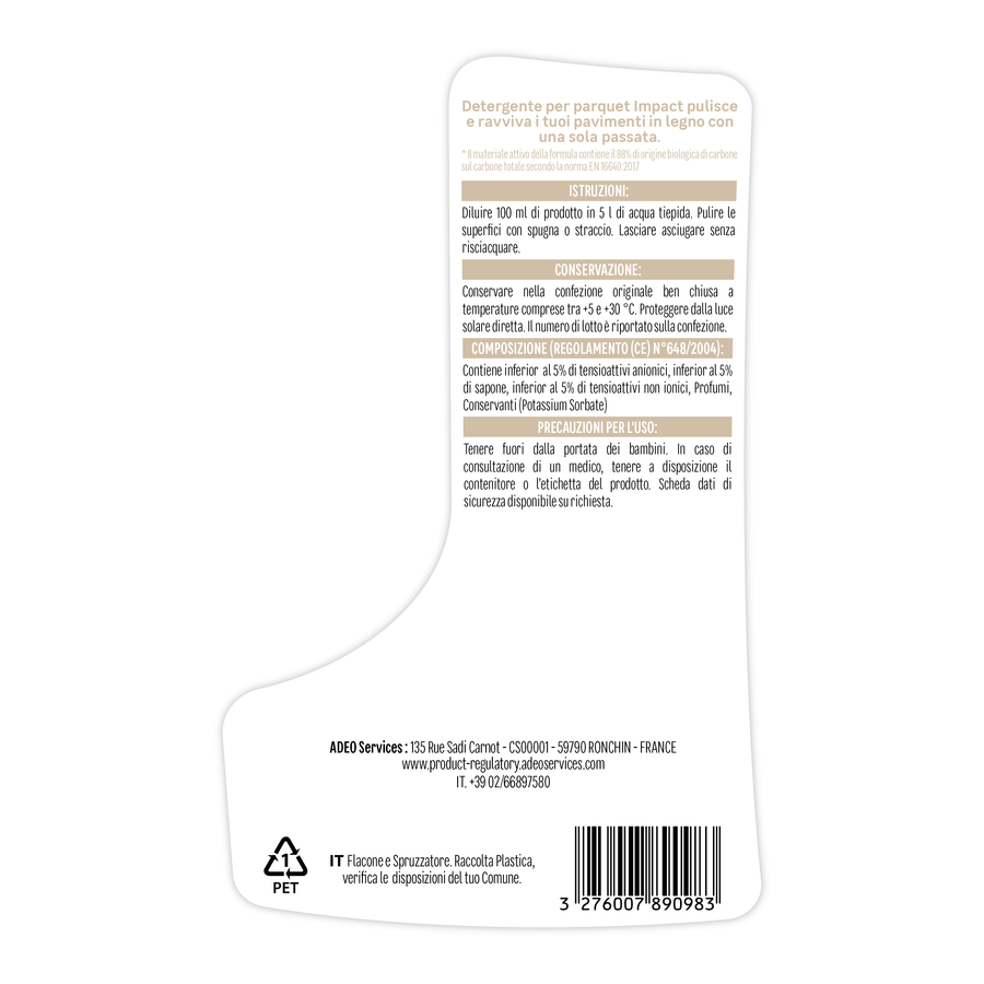 NATURAL PARQUET AND LAMINATE CLEANER 1 LT. IMPACT
