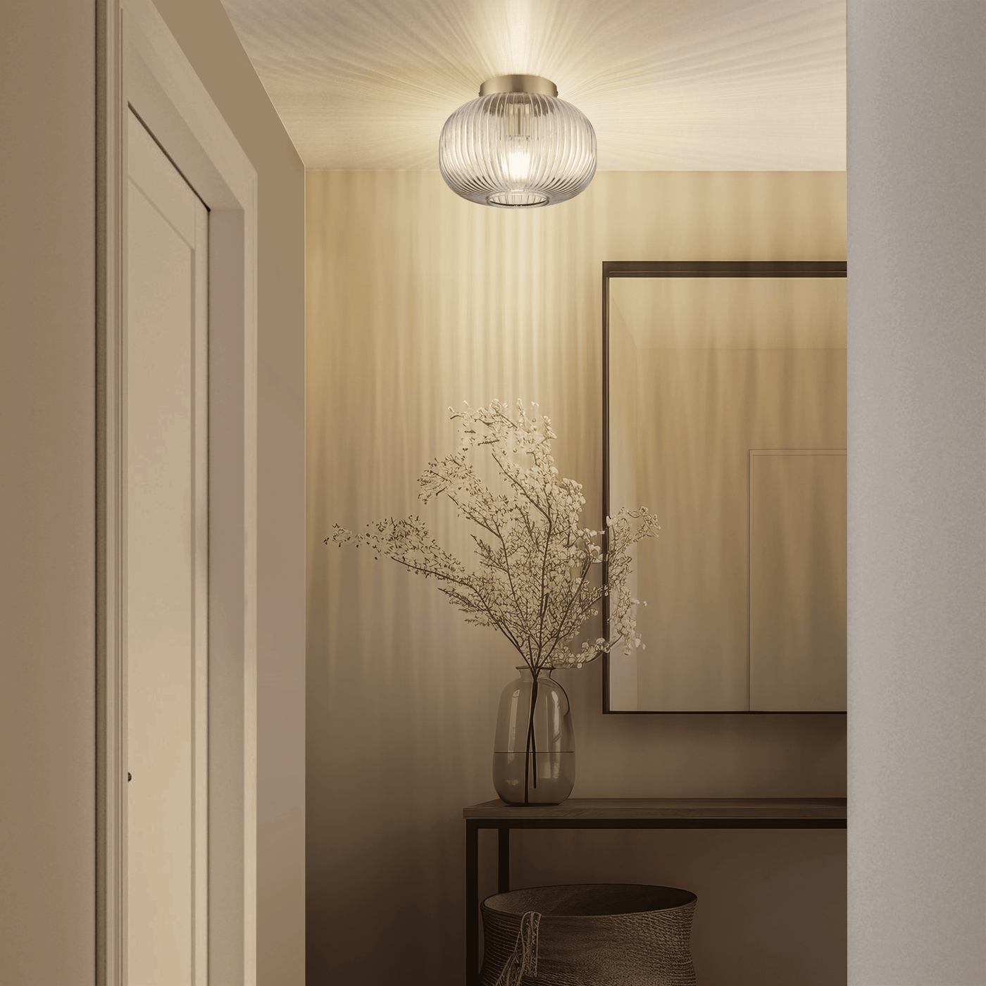 DIPSY GLASS AND METAL GOLD CEILING LAMP D25