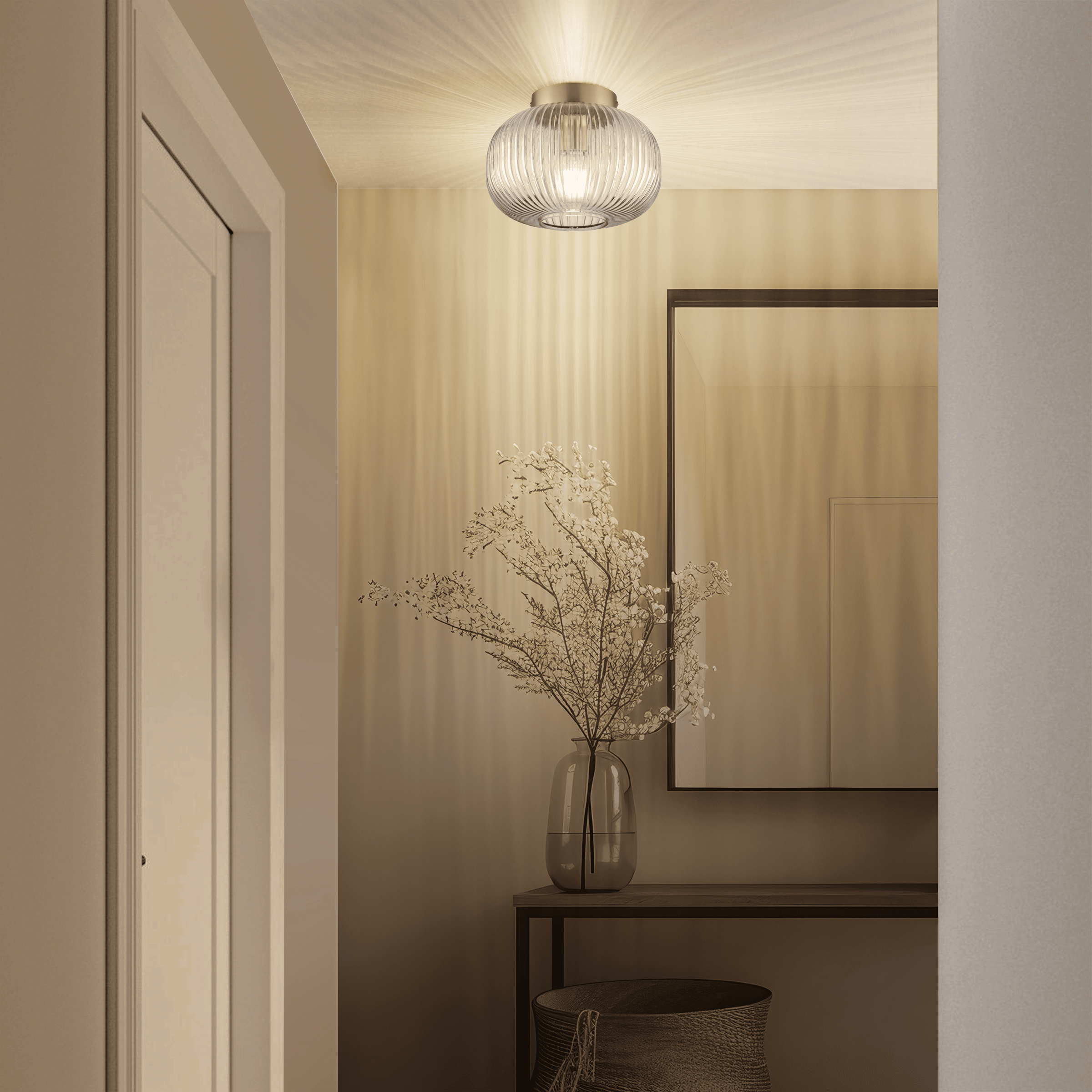 DIPSY GLASS AND METAL GOLD CEILING LAMP D25