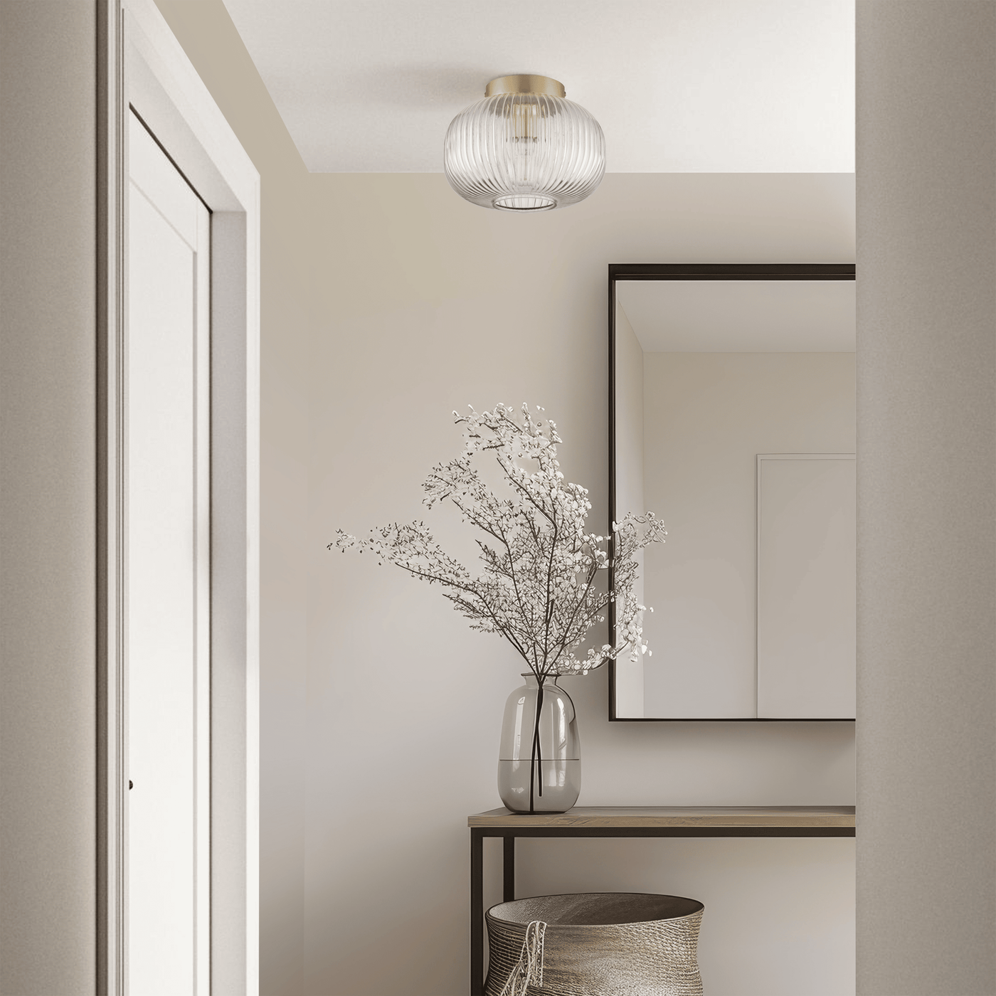 DIPSY GLASS AND METAL GOLD CEILING LAMP D25