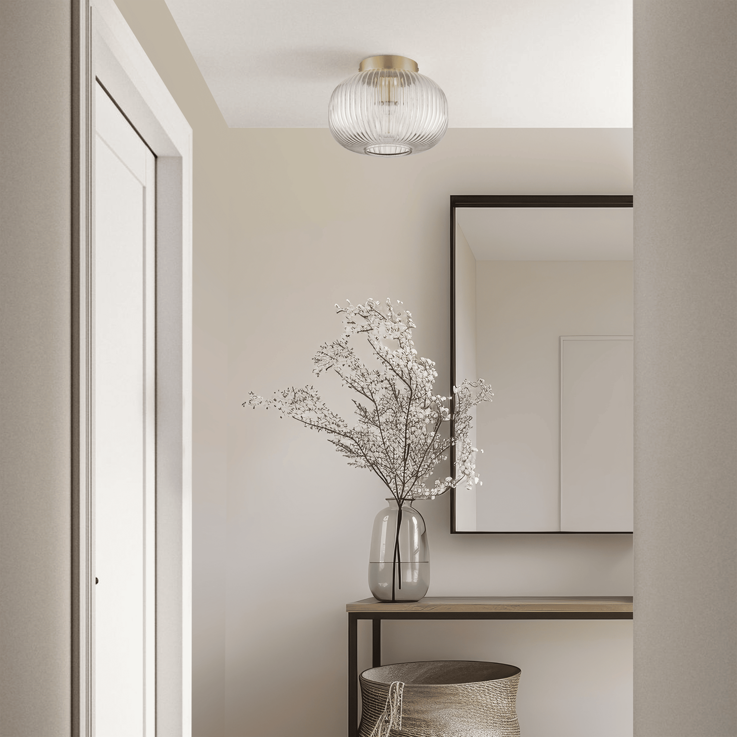 DIPSY GLASS AND METAL GOLD CEILING LAMP D25