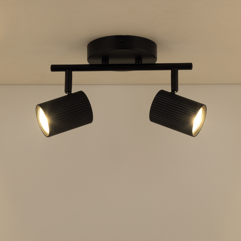 Fabio black metal spotlight, L 13.5 cm, GU10 = 10 W