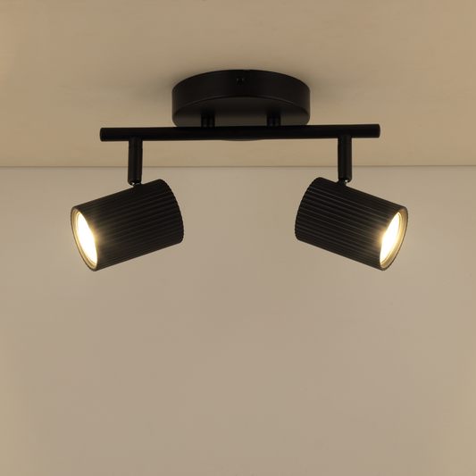 Fabio black metal spotlight, L 13.5 cm, GU10 = 10 W