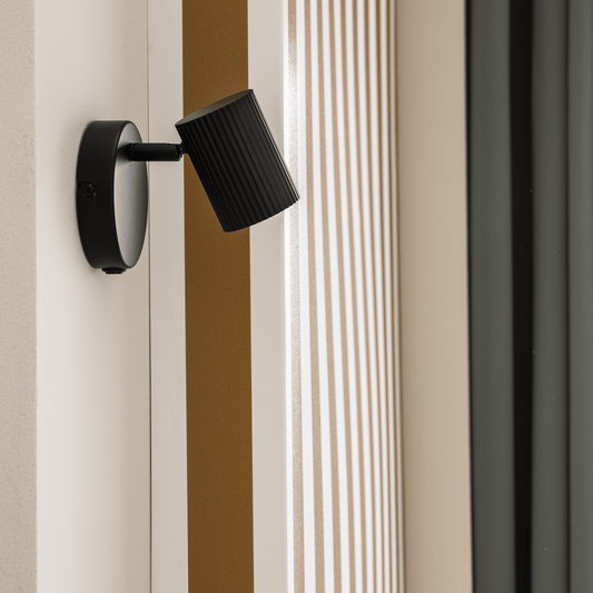 Fabio black metal spotlights, L25cm, 2xGU10