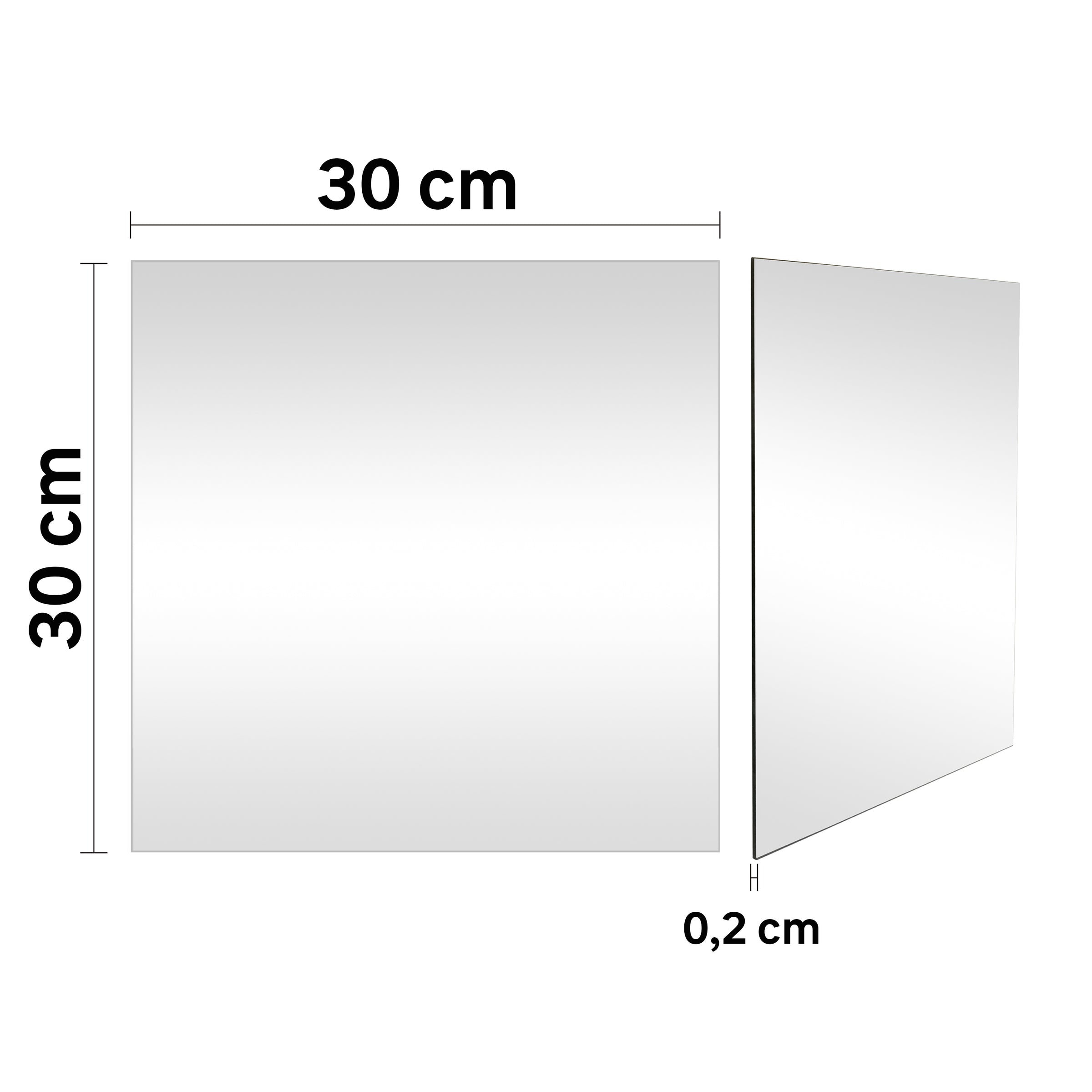 4 STICKY MIRRORS 30X30CM