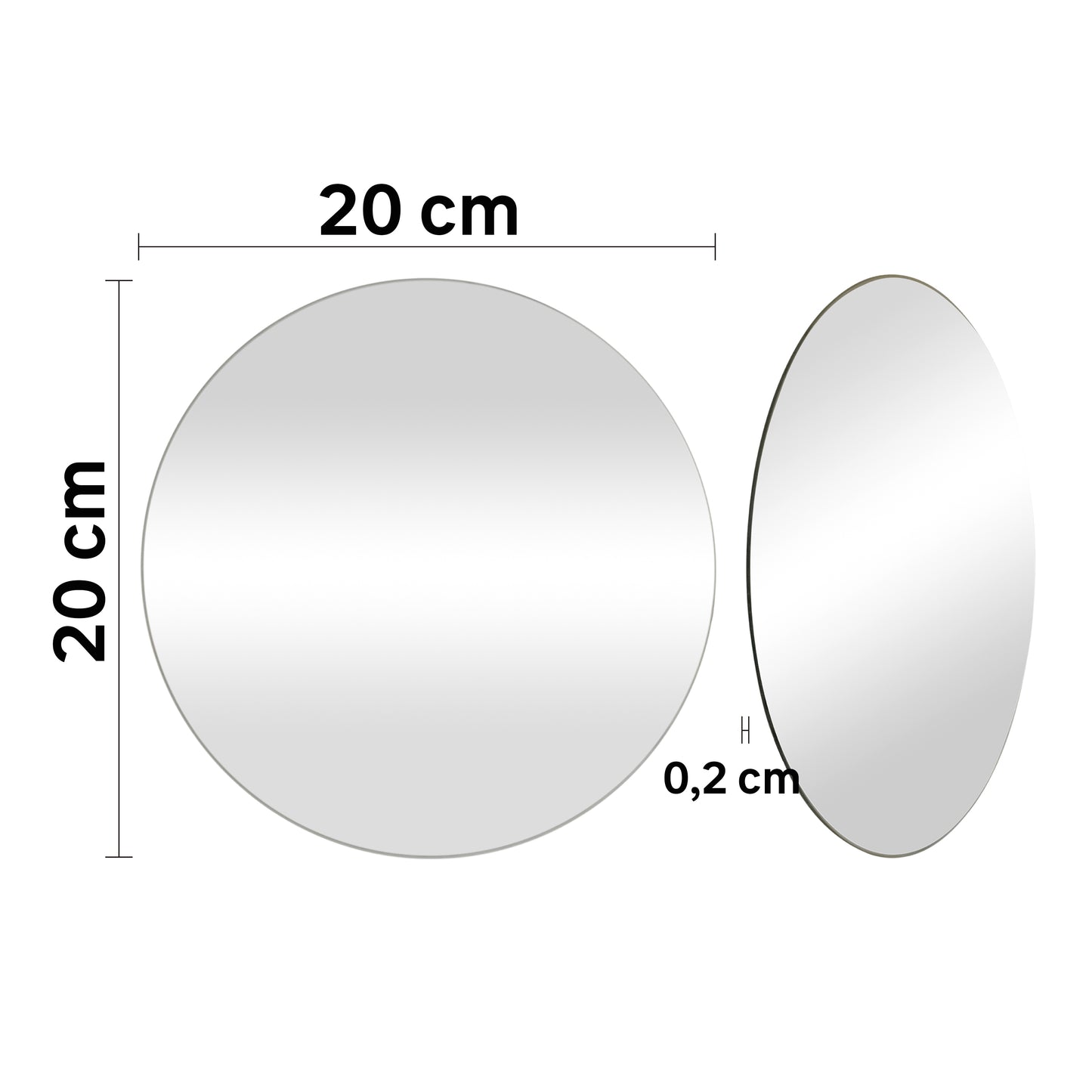 4 STICKY MIRRORS D20 CM