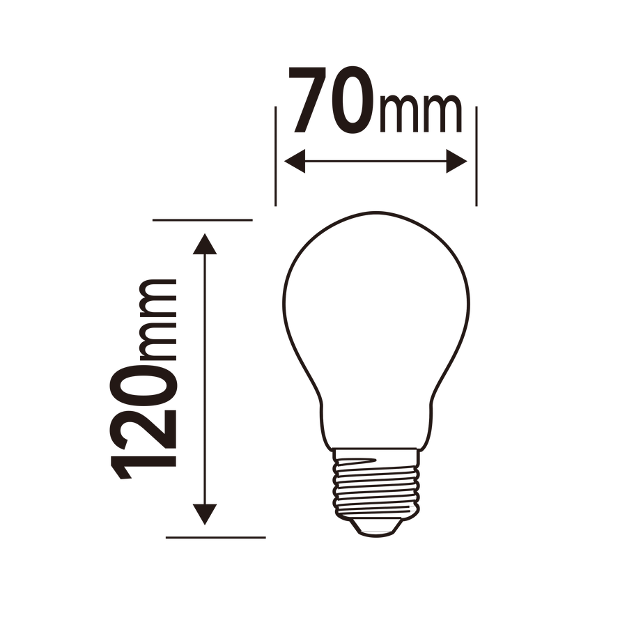 E27 LED bulb = 150W, frosted teardrop shape, natural light