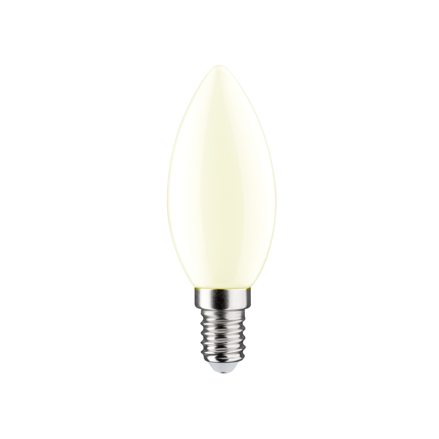 E14 LED bulb = 25W frosted candle, warm light