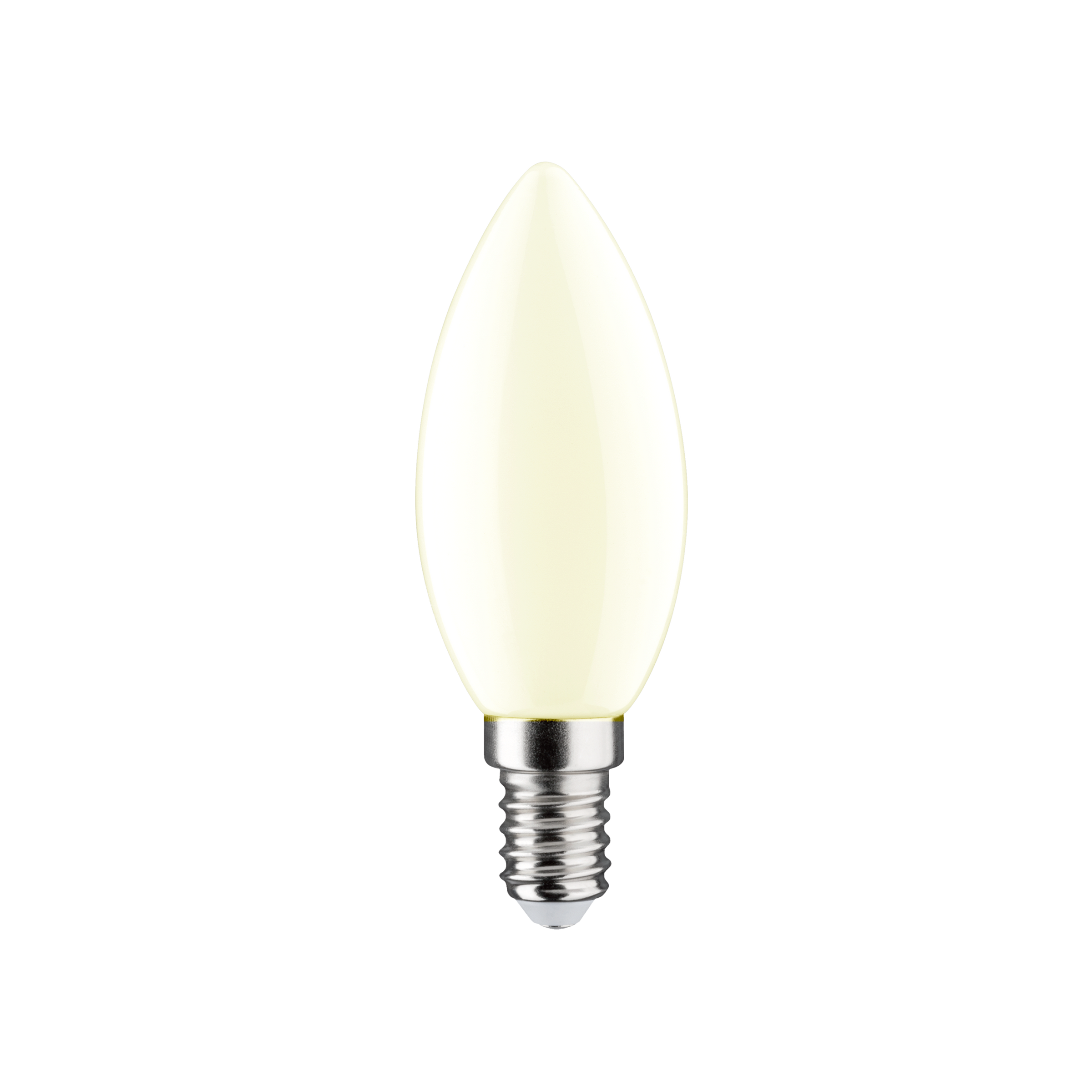 E14 LED bulb = 25W frosted candle, warm light