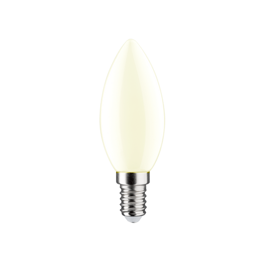 E14 LED bulb = 25W frosted candle, warm light
