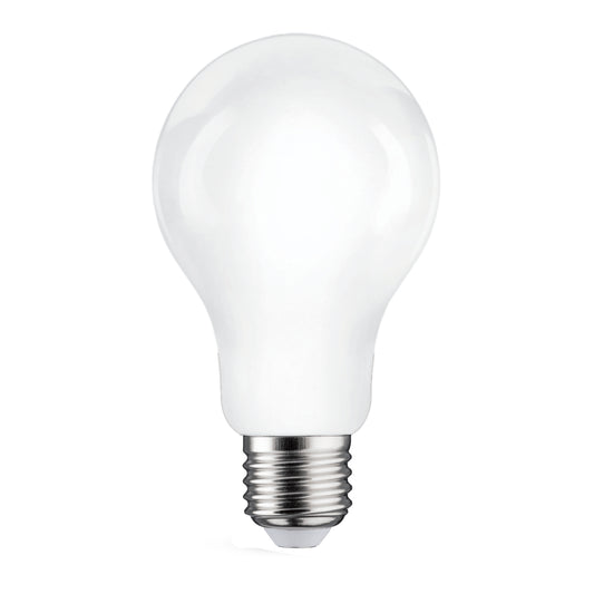 E27 LED bulb = 150W, frosted teardrop shape, natural light