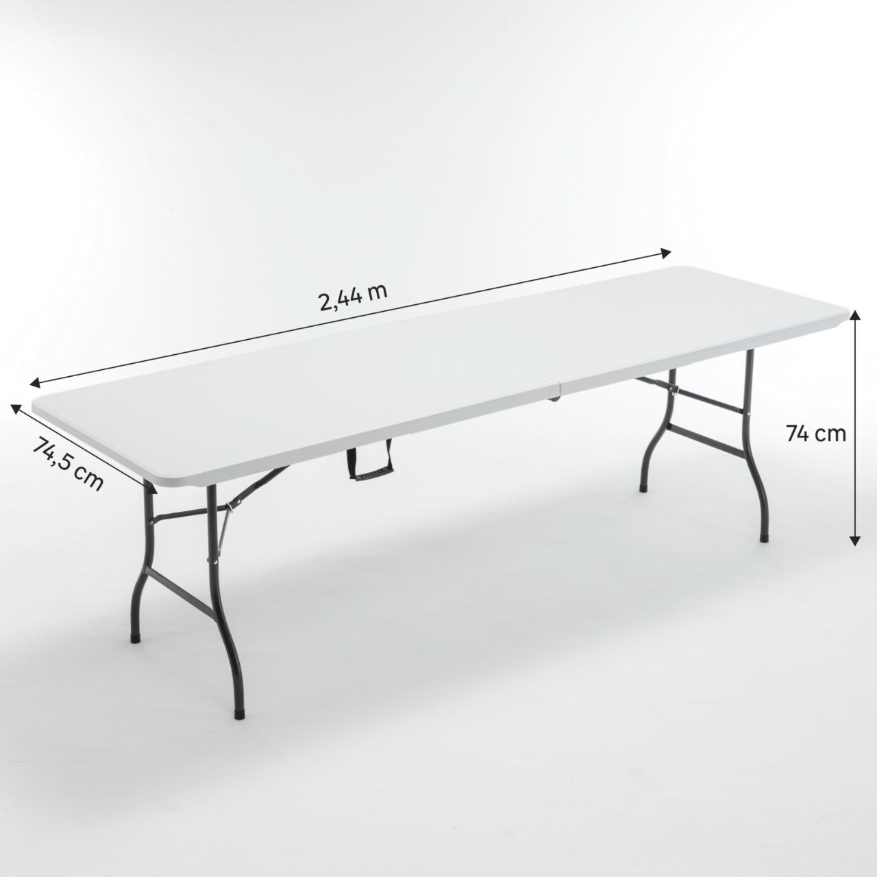 Folo 244x75 pub table in white resin