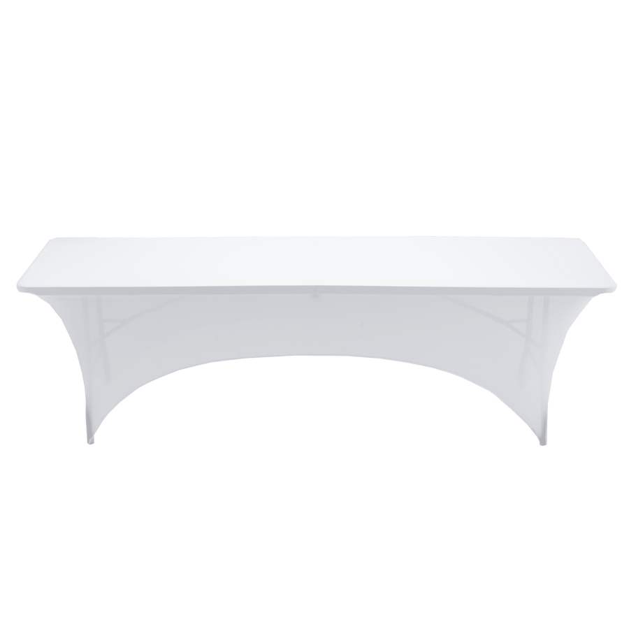 Rectangular tablecloth, 190 g/m² white polyester fabric, 183 x 74 cm